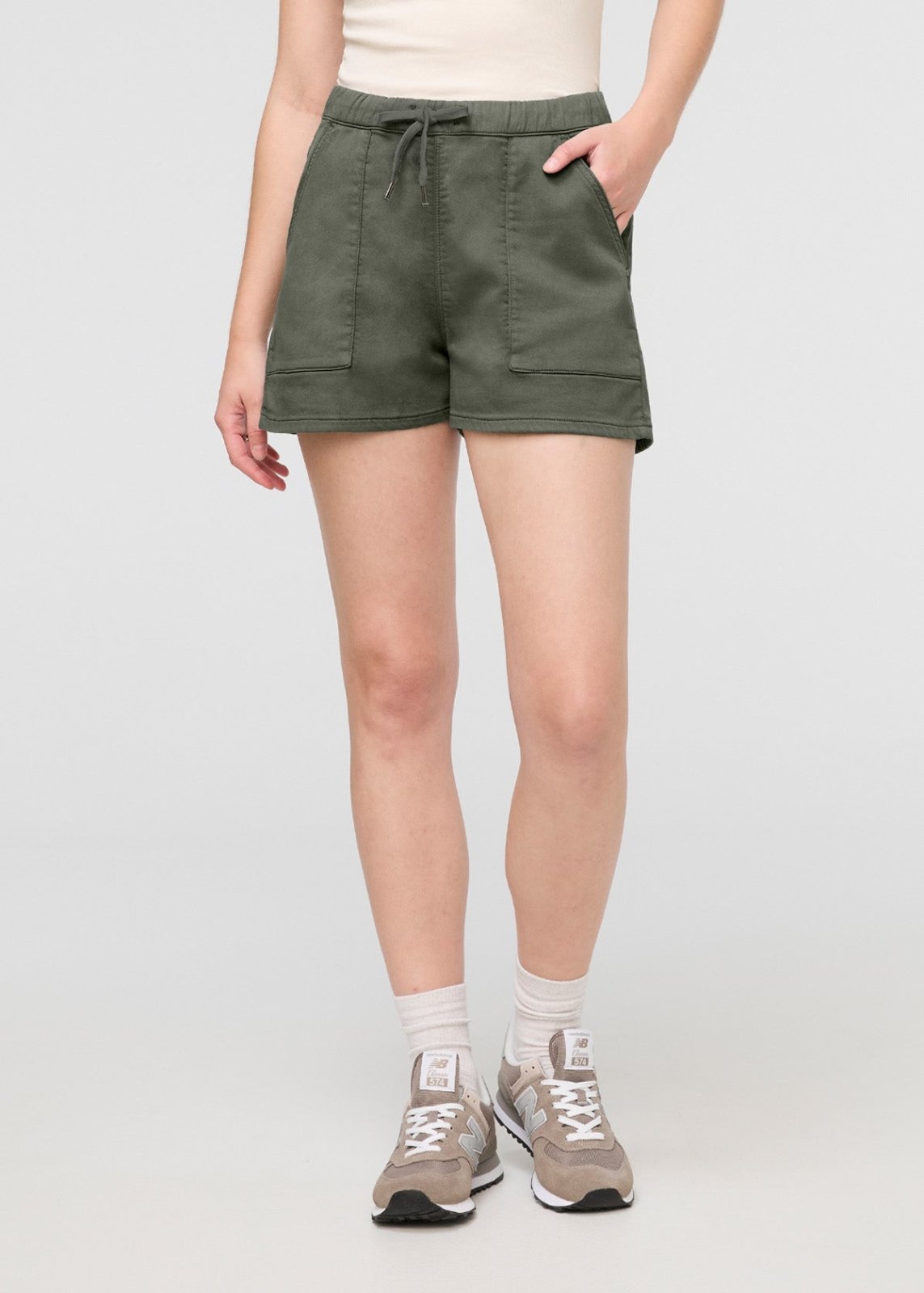Women's Green Pull On Drawstring Shorts