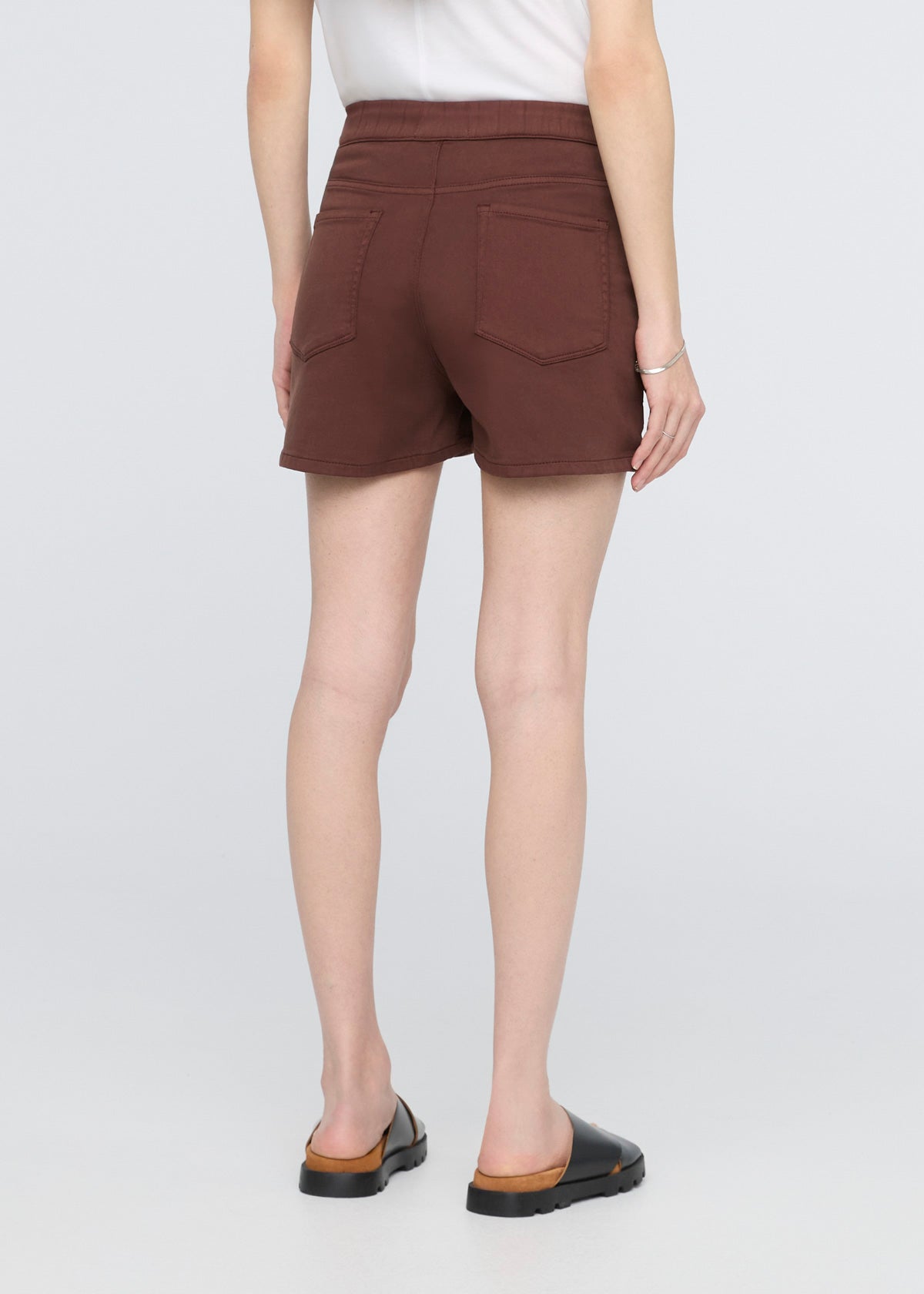 Women's Deep Taupe Pull On Drawstring Shorts back