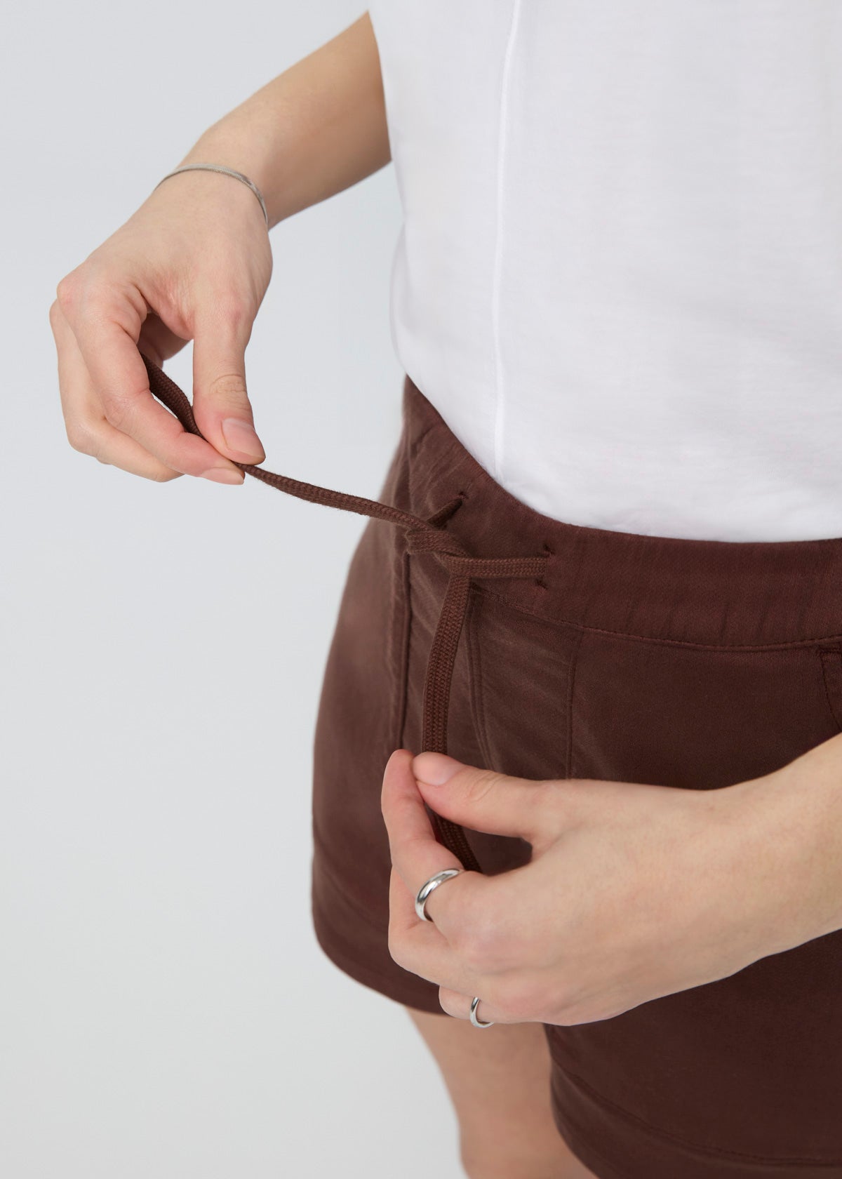 Women's Deep Taupe Pull On Drawstring Shorts drawstring