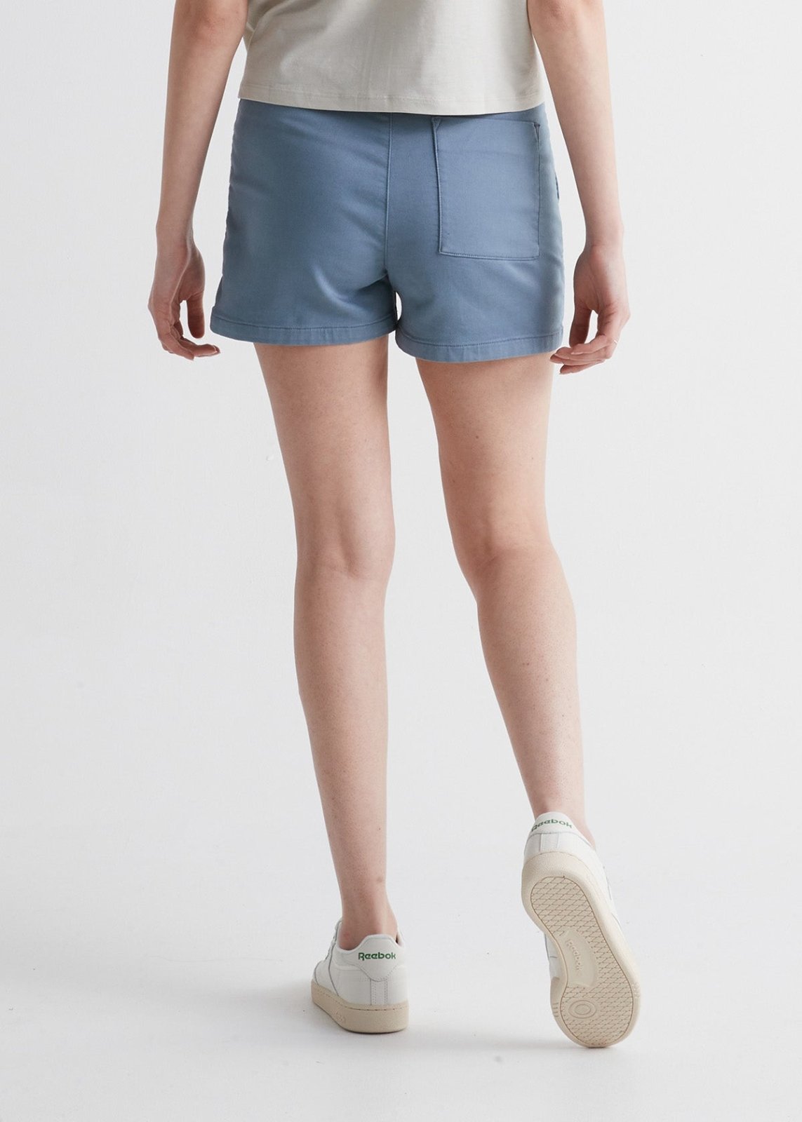 Women's Stone Blue Stretch Sweat Short Back