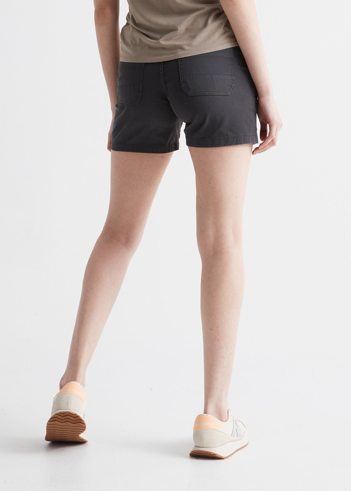 womens charcoal stretch utility short back
