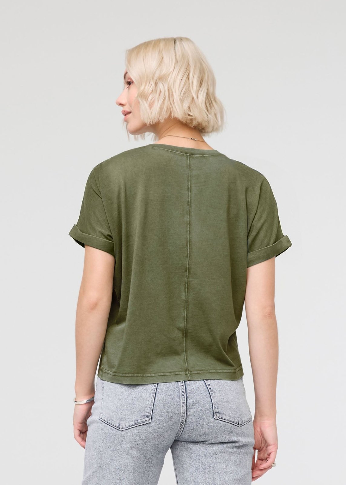 womens vintage green 100% pima cotton t-shirt back