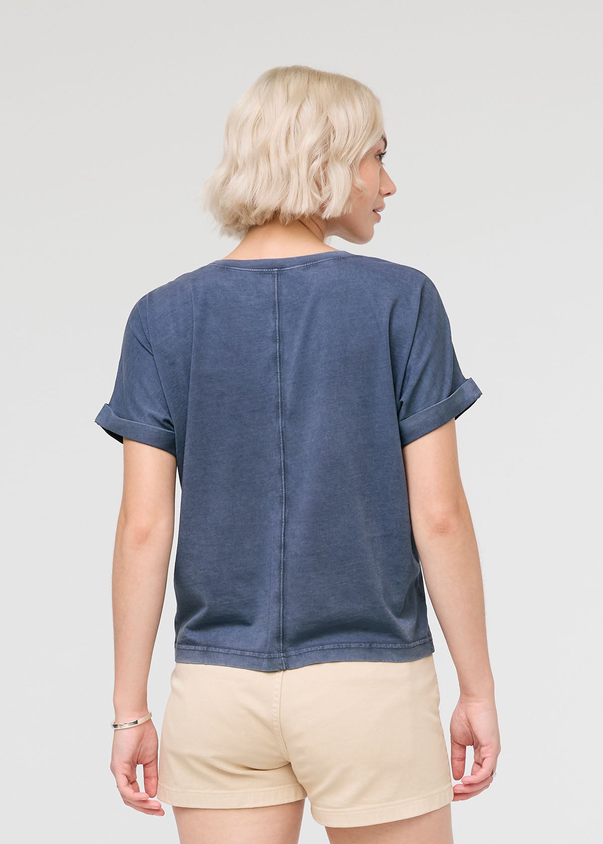 womens vintage blue 100% pima cotton t-shirt back
