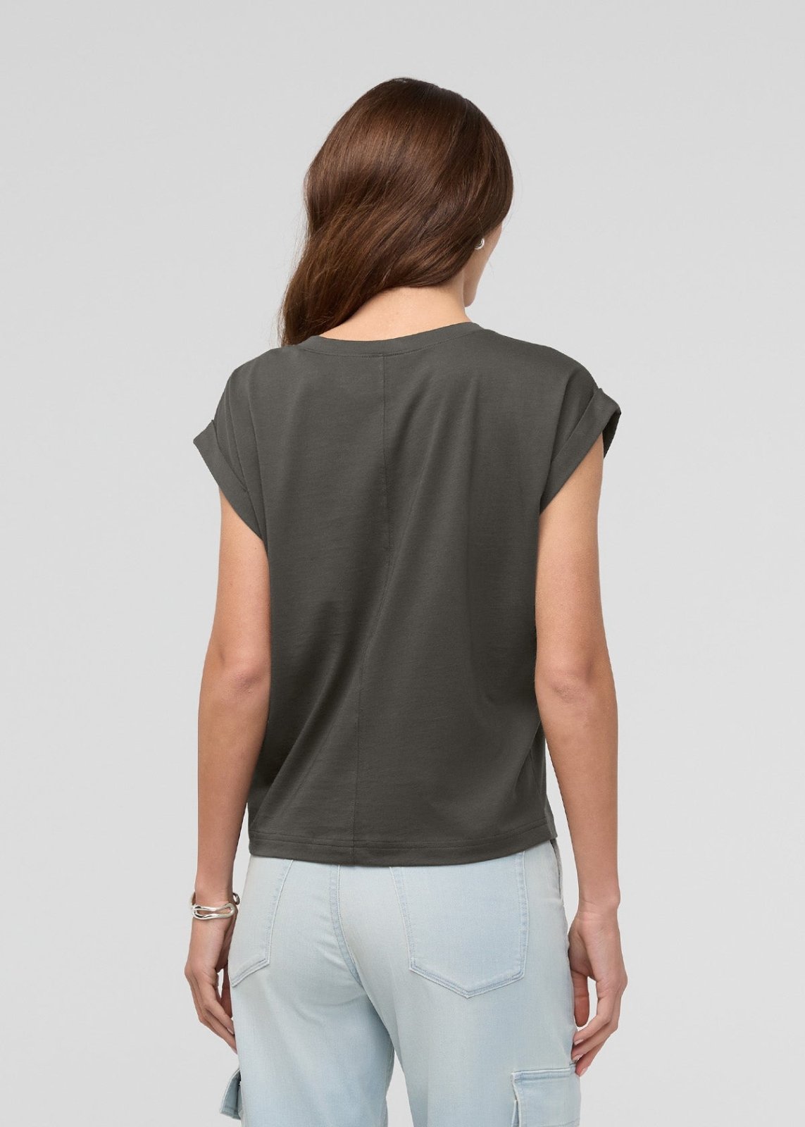 Women's Evergreen Pima Cotton Dolman V-Neck Back