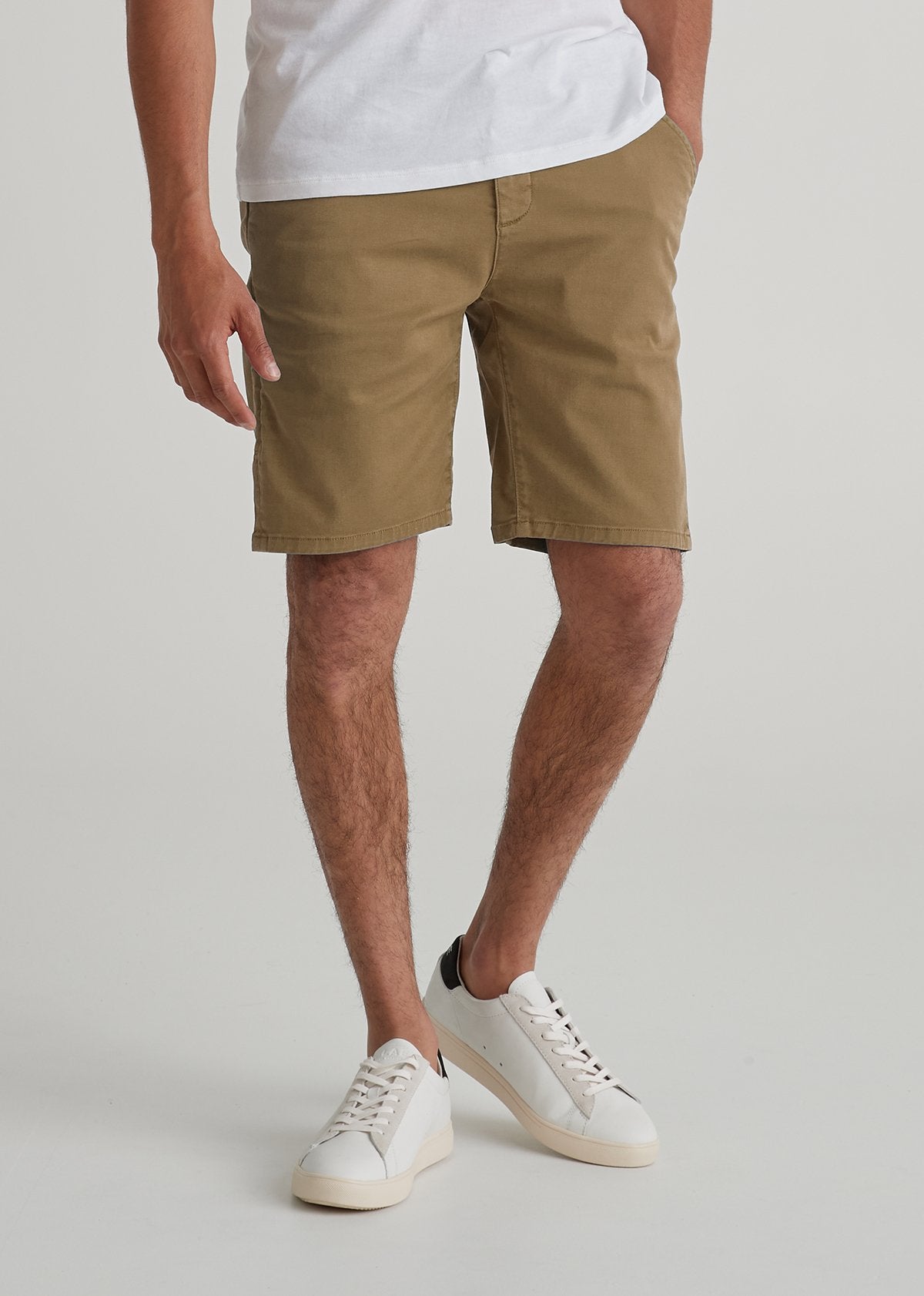 Mens light brown lightweight shorts front