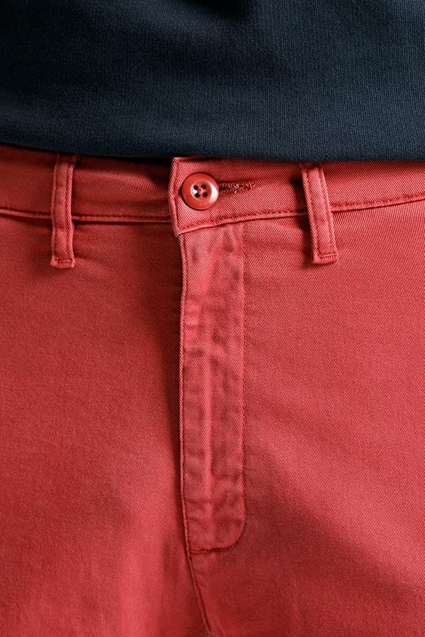 mens red lightweight shorts front button