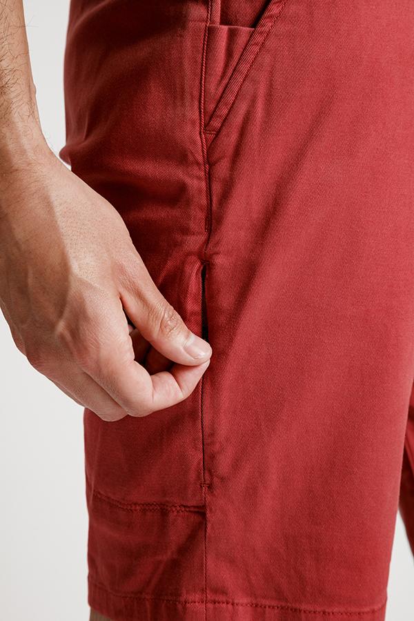 mens red lightweight shorts zipper pocket