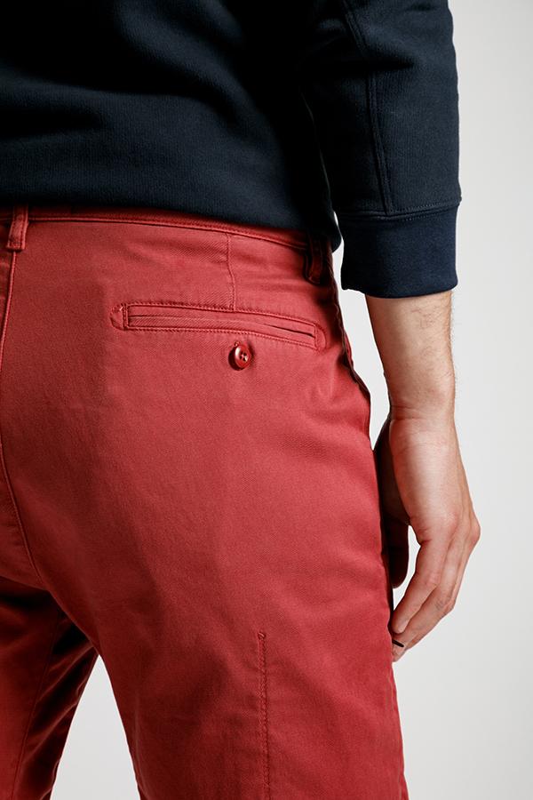 mens red lightweight shorts back pocket