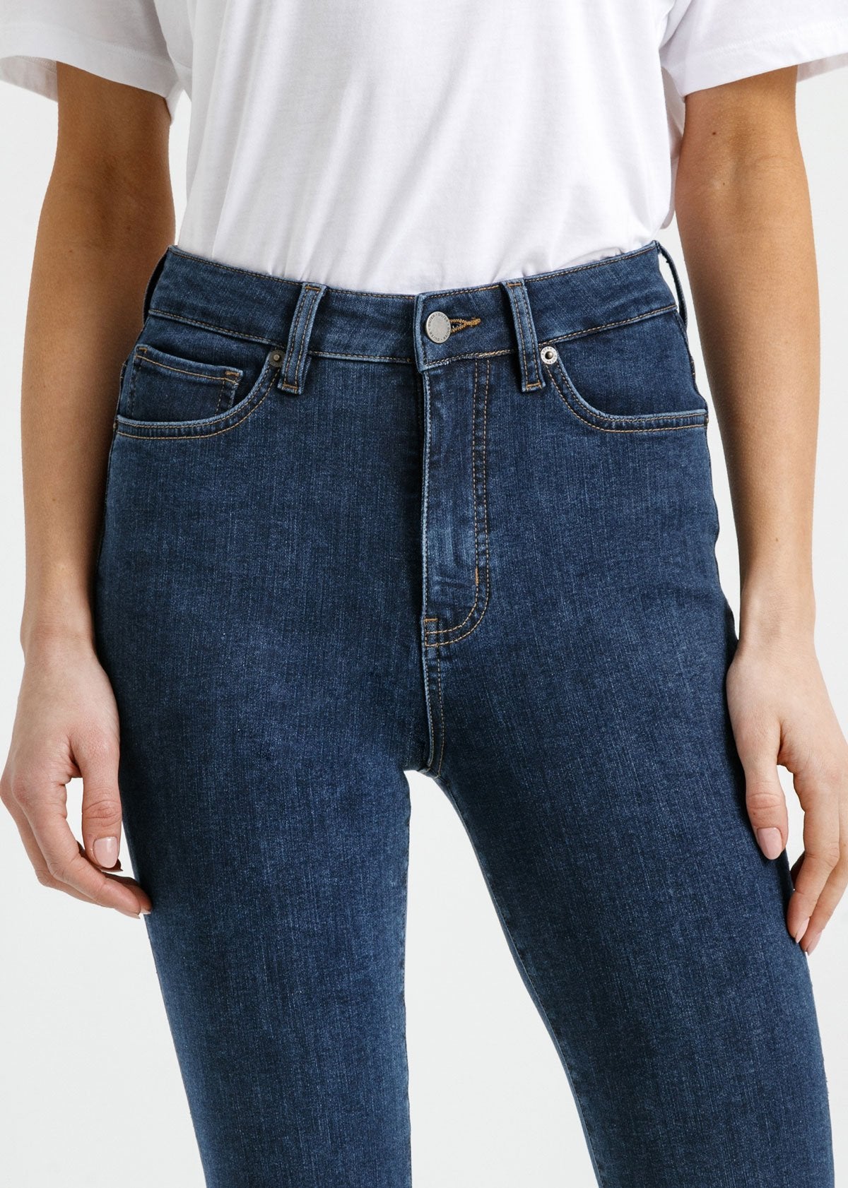 Women's Dark Blue High Rise Skinny Fit Stretch Jeans
