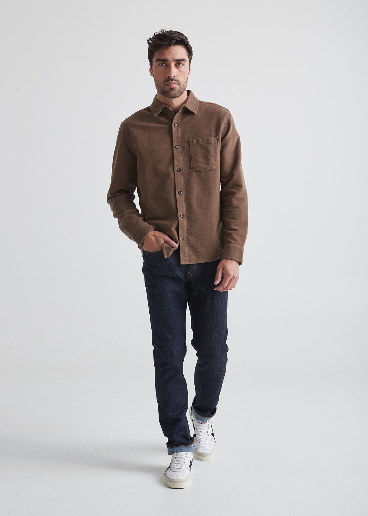 Men's Relaxed Moleskin Button Up Shirt – DUER