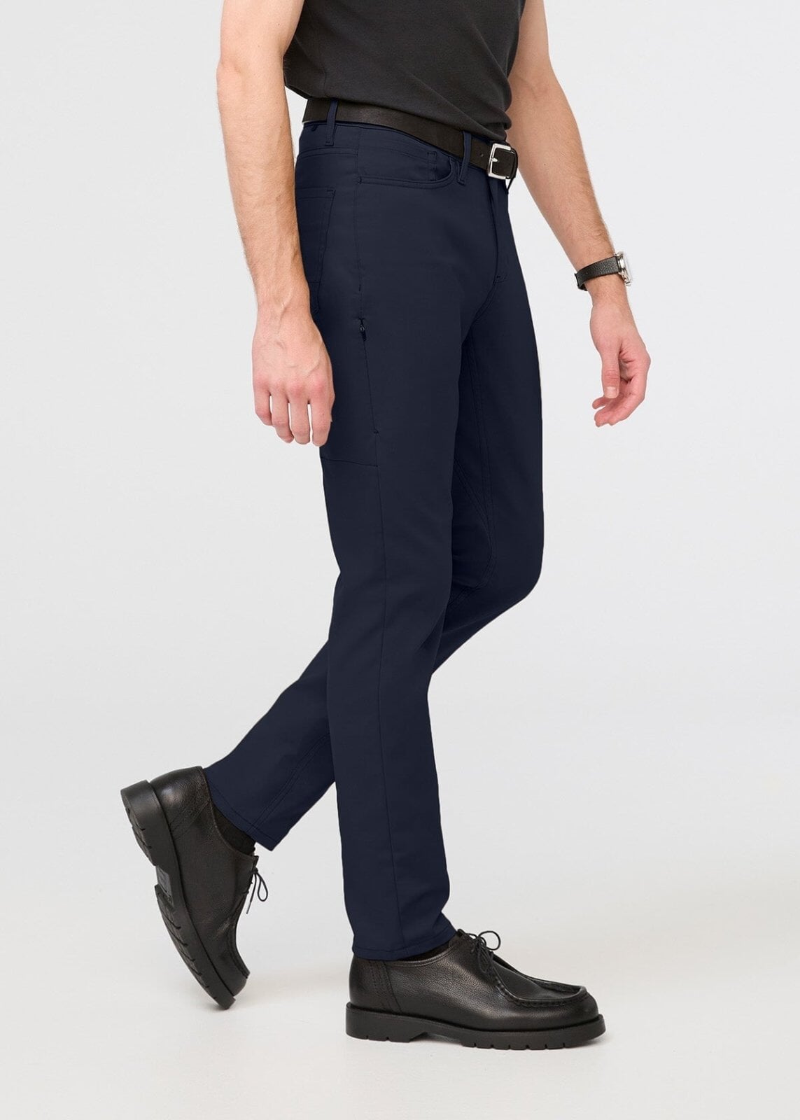 mens navy slim fit stretch pant side