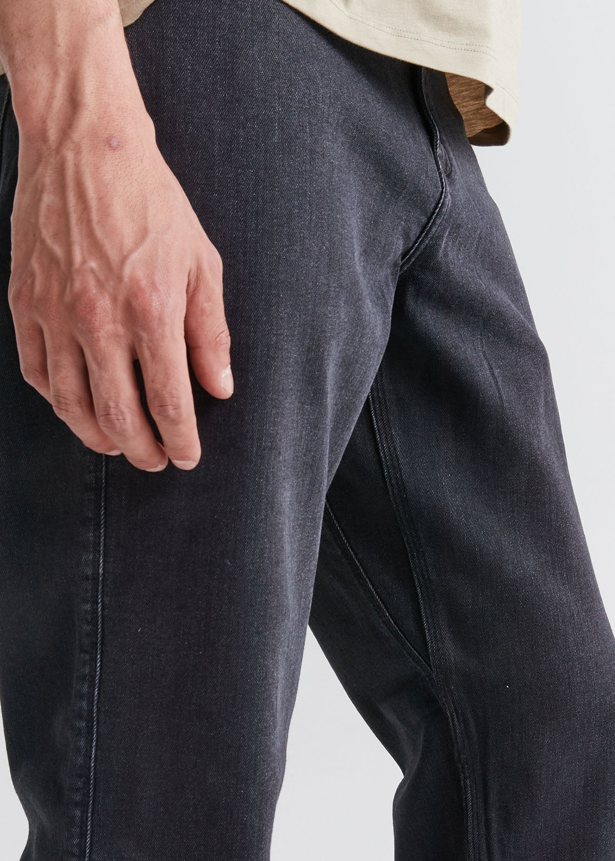 mens vintage black athletic straight fit stretch jeans gusset detail