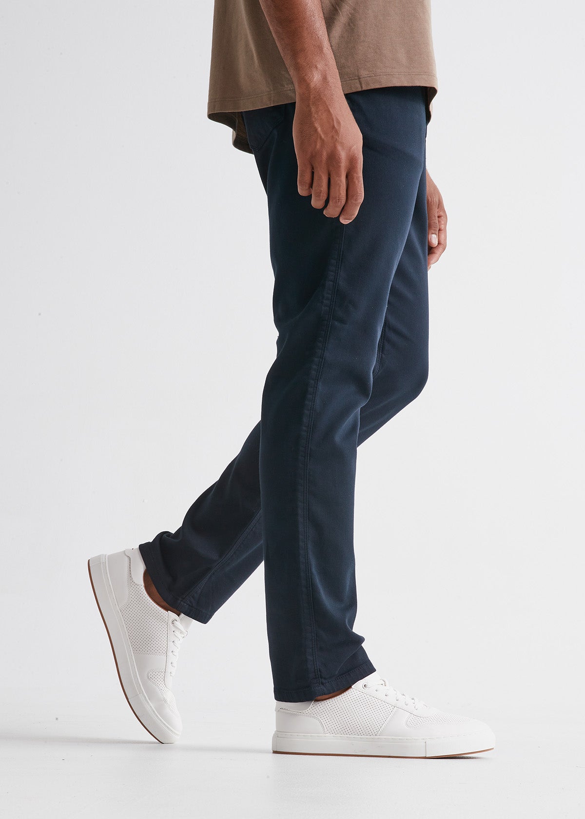 mens navy blue relaxed fit dress sweatpant side straight leg