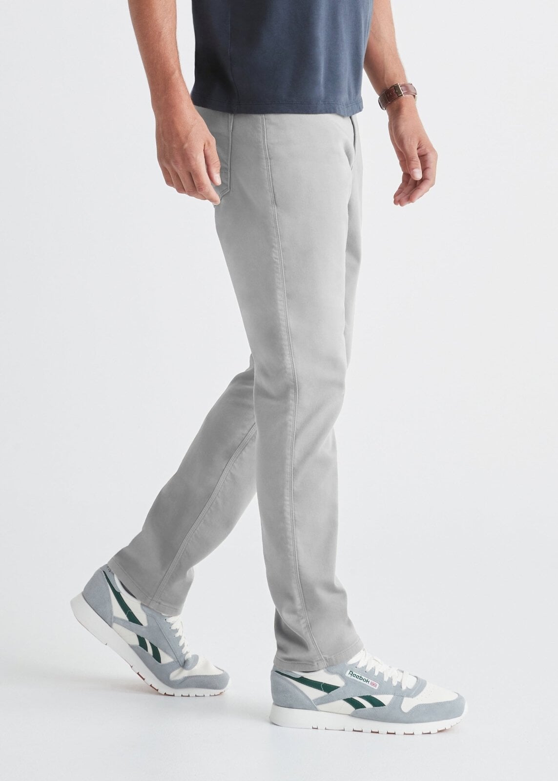 mens light grey relaxed fit dress sweatpant side