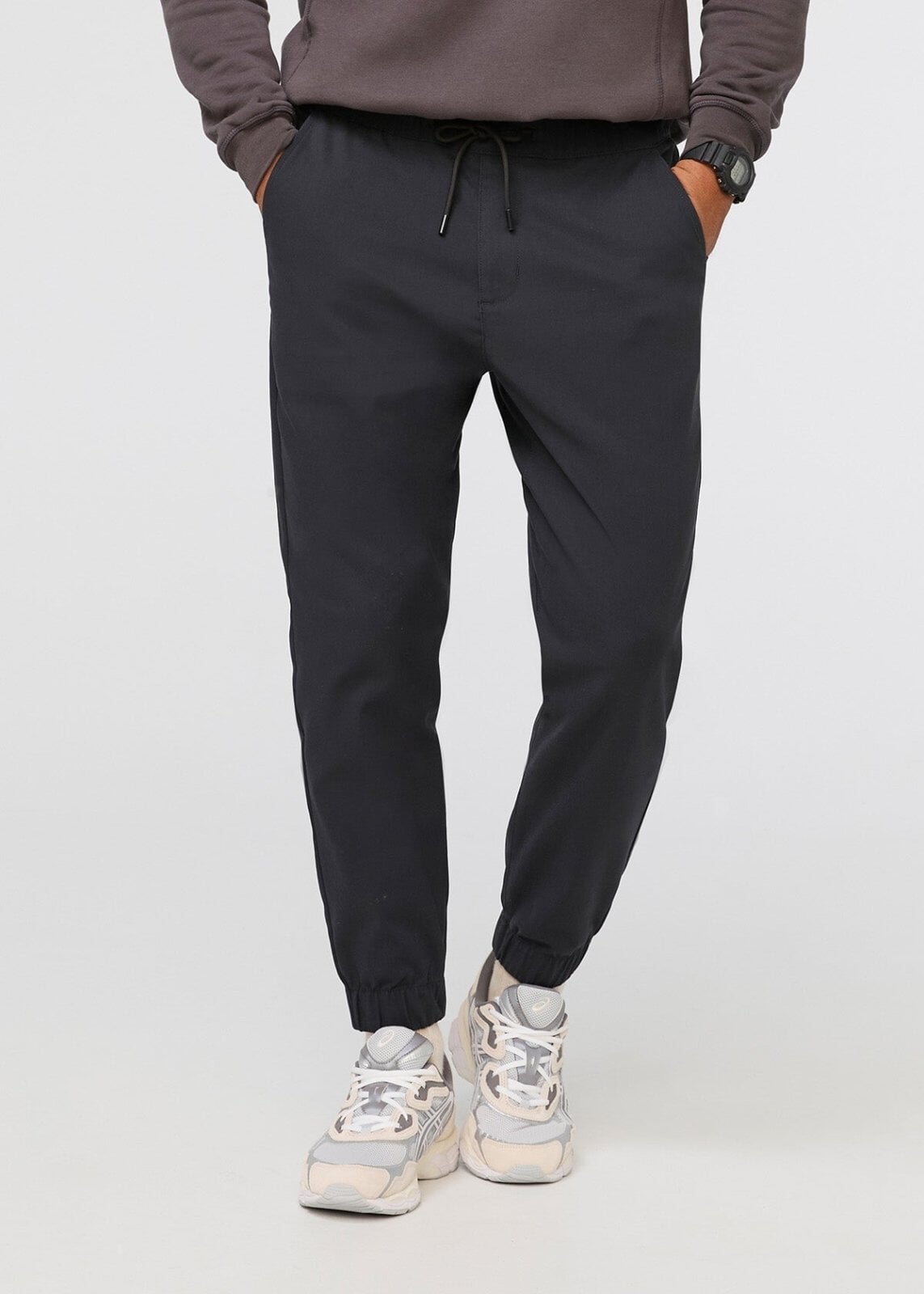 Men's Black Athleisure Jogger - Main Image