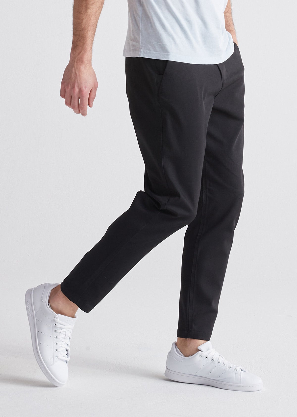 Men's Straight Fit Black Stretch Dress Pant Side