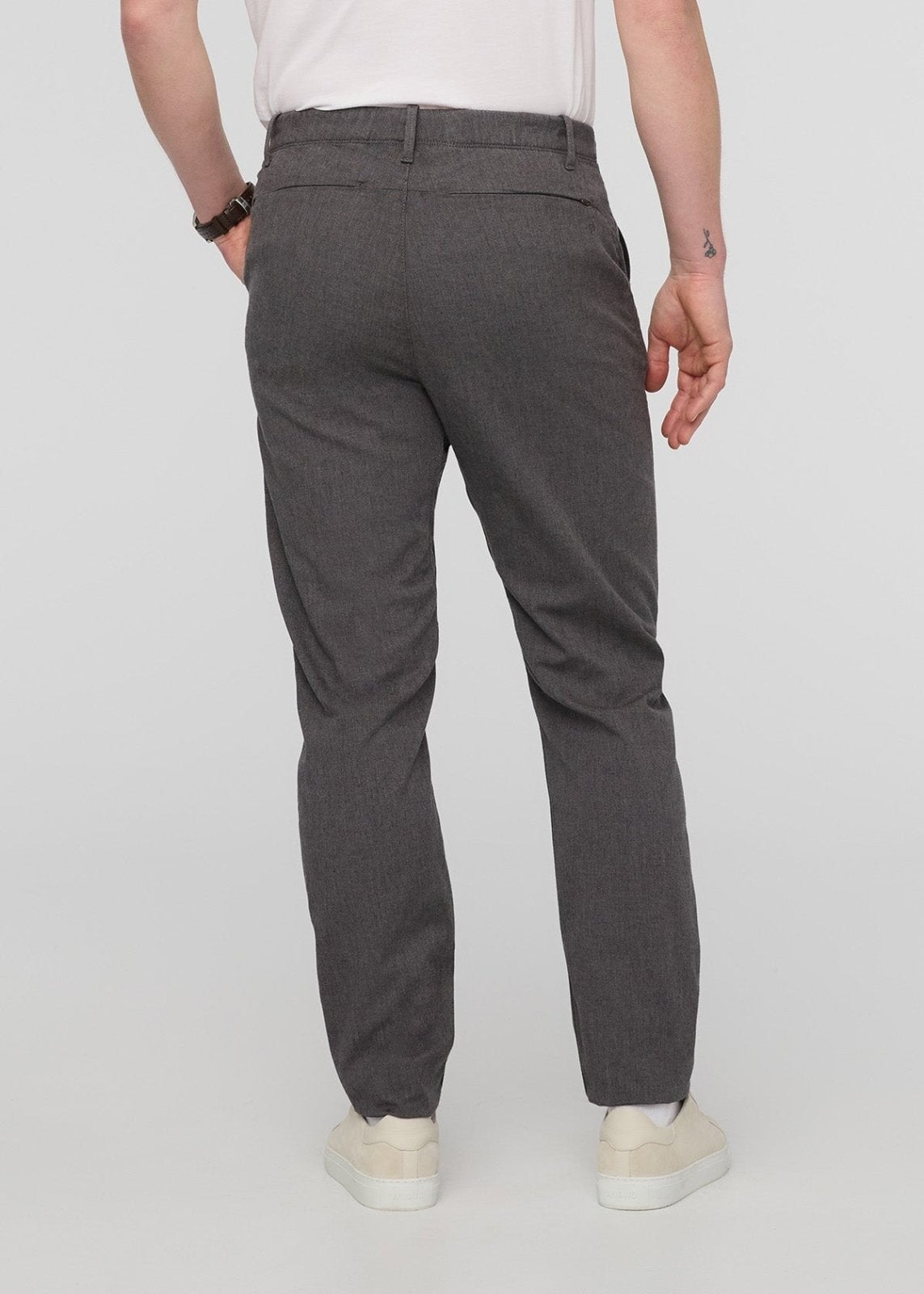 Men's Grey Smart Wool Trousers | Peter Christian