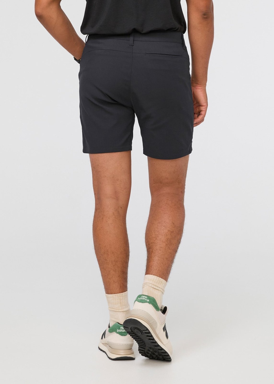 mens black golf shorts back