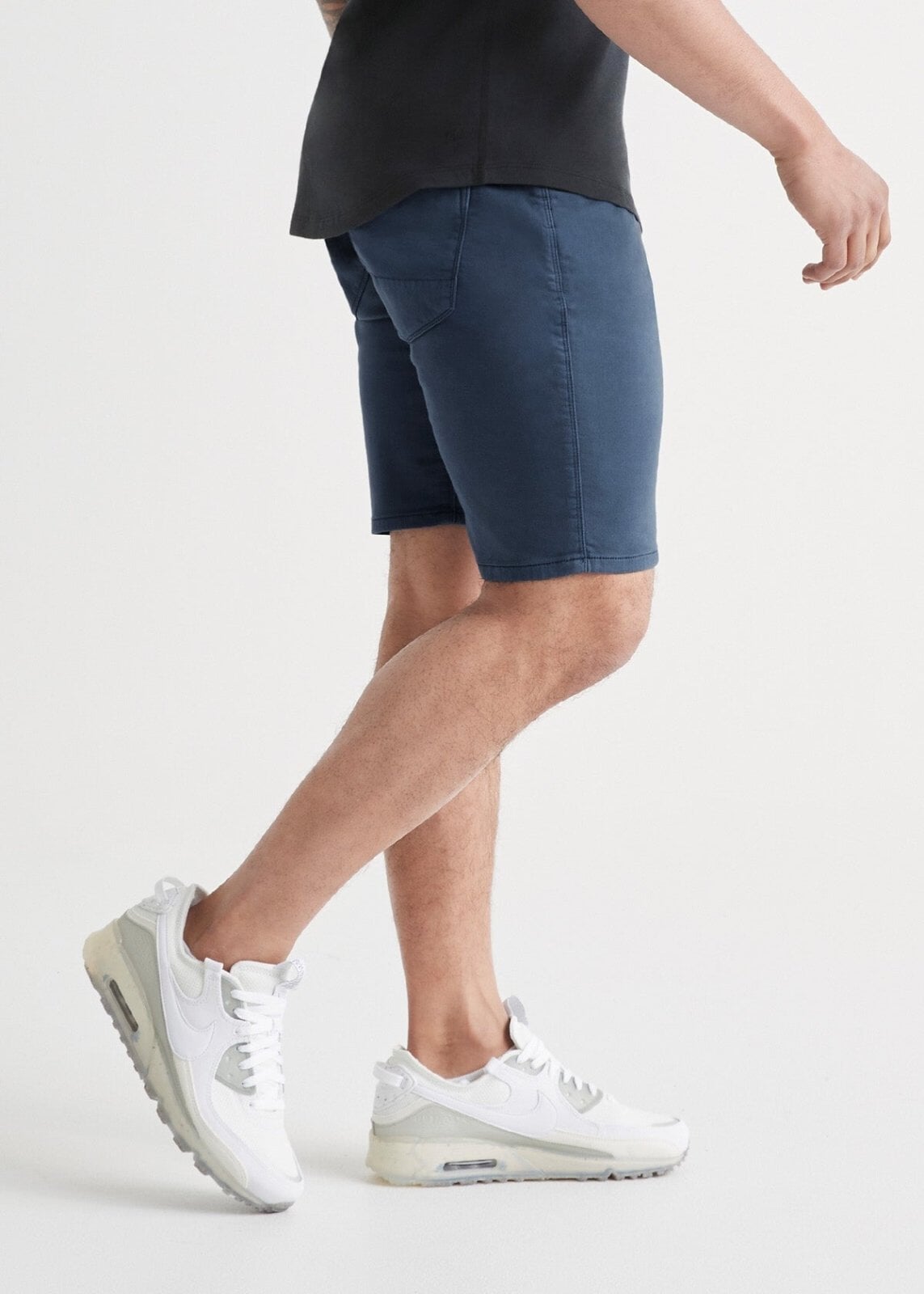 mens navy relaxed fit performance short side