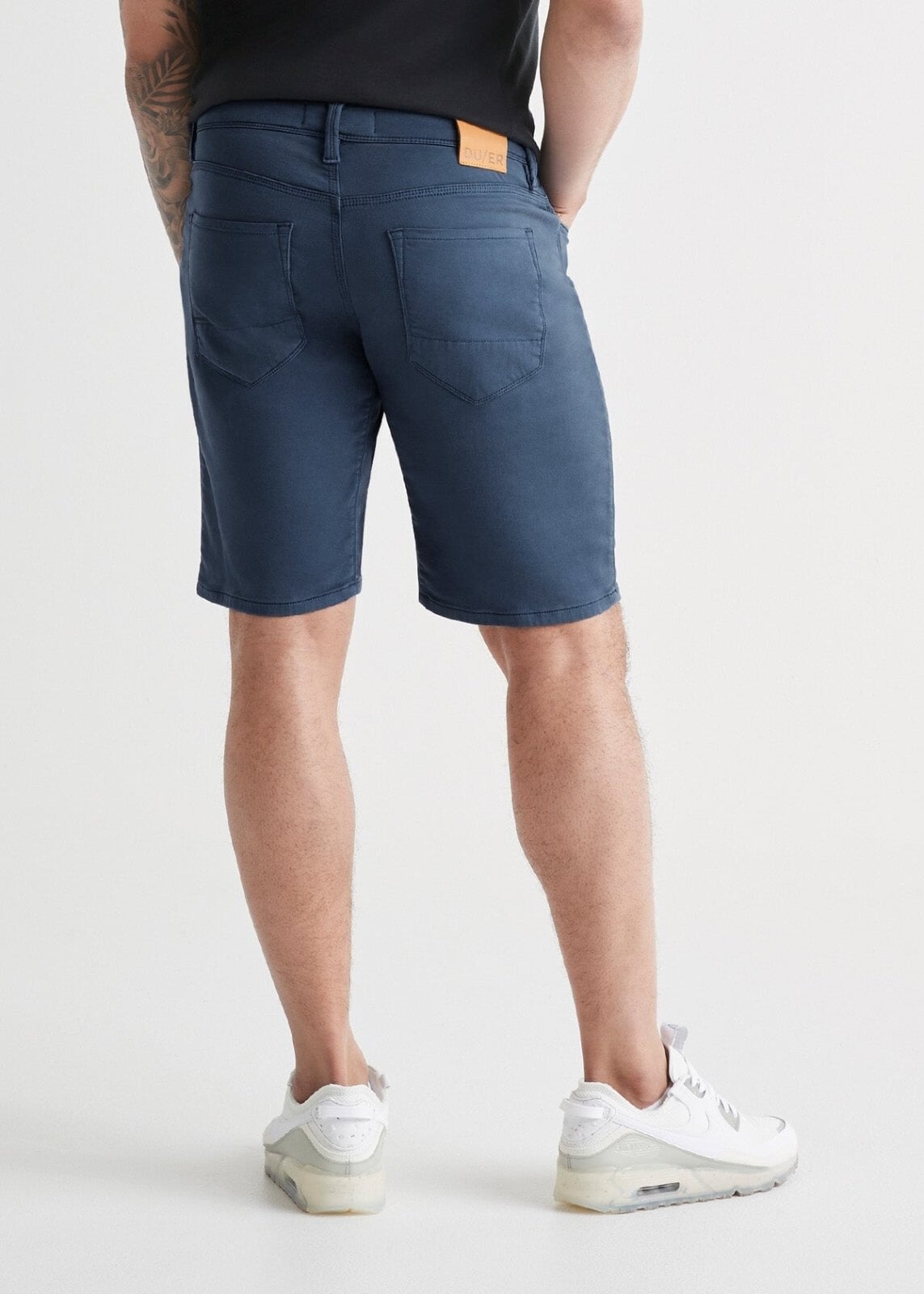 mens navy relaxed fit performance short back