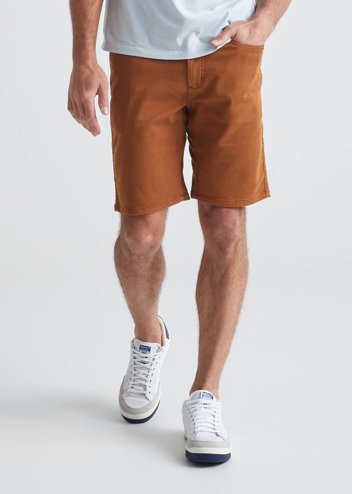 mens burnt orange slim fit performance short front