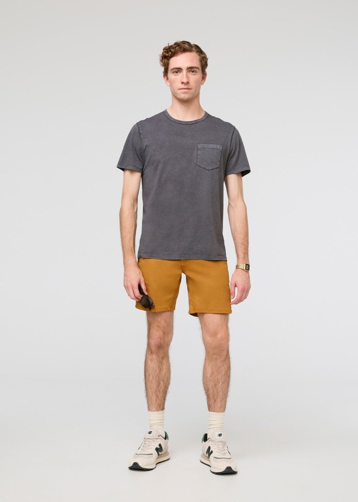 Men's Yellow Slim Fit Performance Short - Main Image
