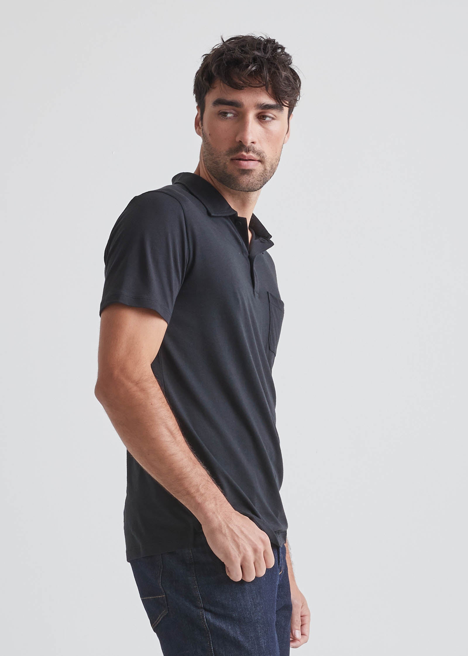 Polo shirts for men black front and outlet back