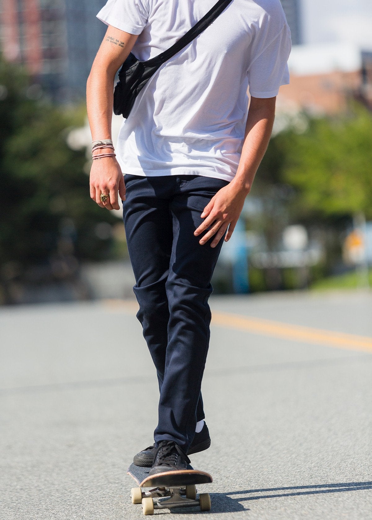 Men's Navy Blue Slim Fit Dress Sweatpant