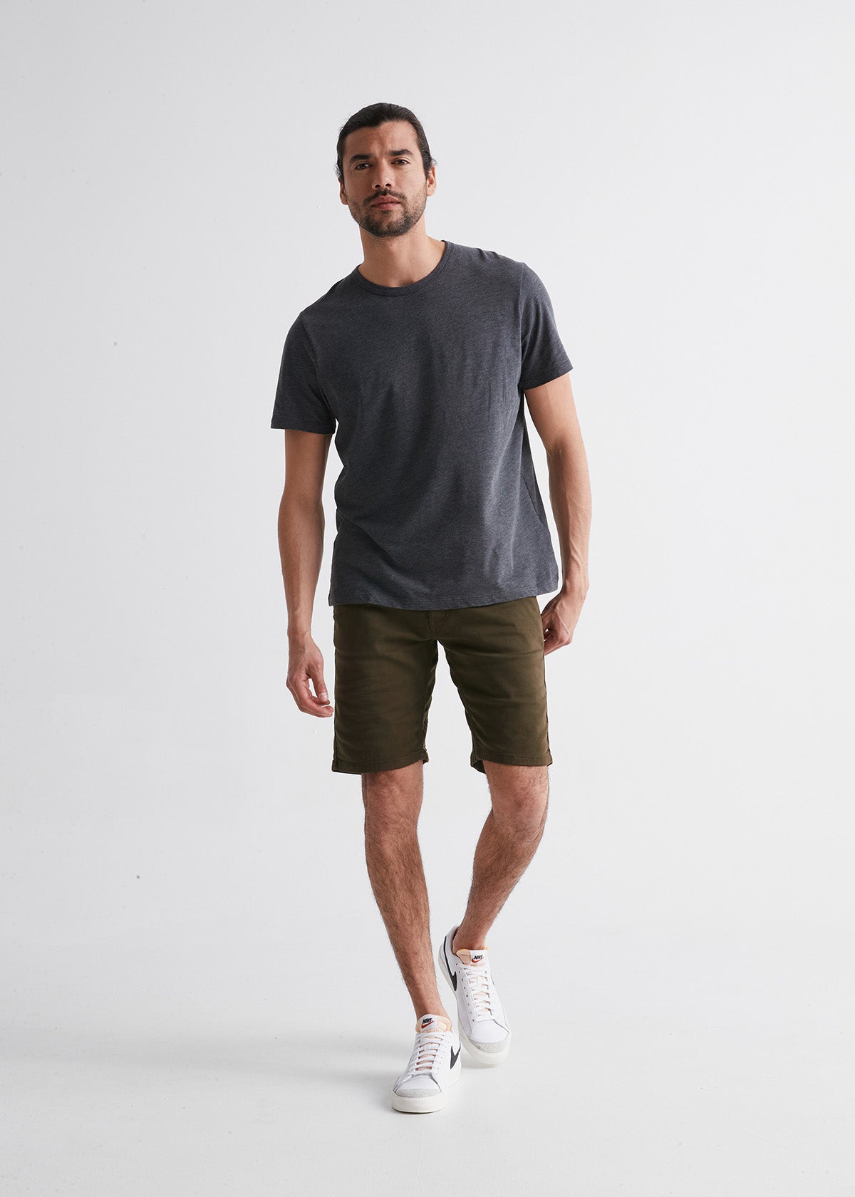 Men's Army Green Slim Fit Performance Short