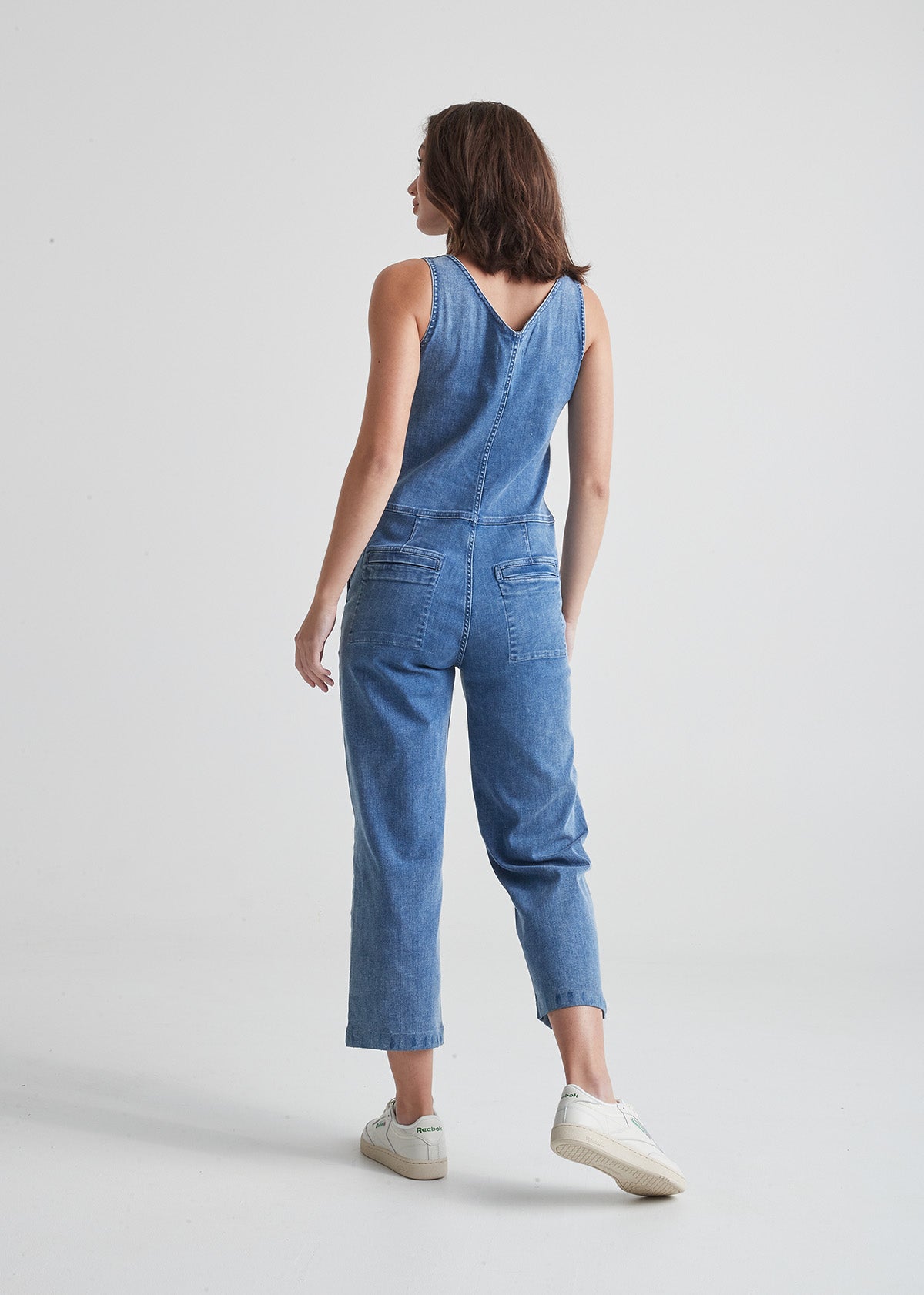 Jeans Stretch Overalls Sexy Women Turn Down Collar Elegant Blue