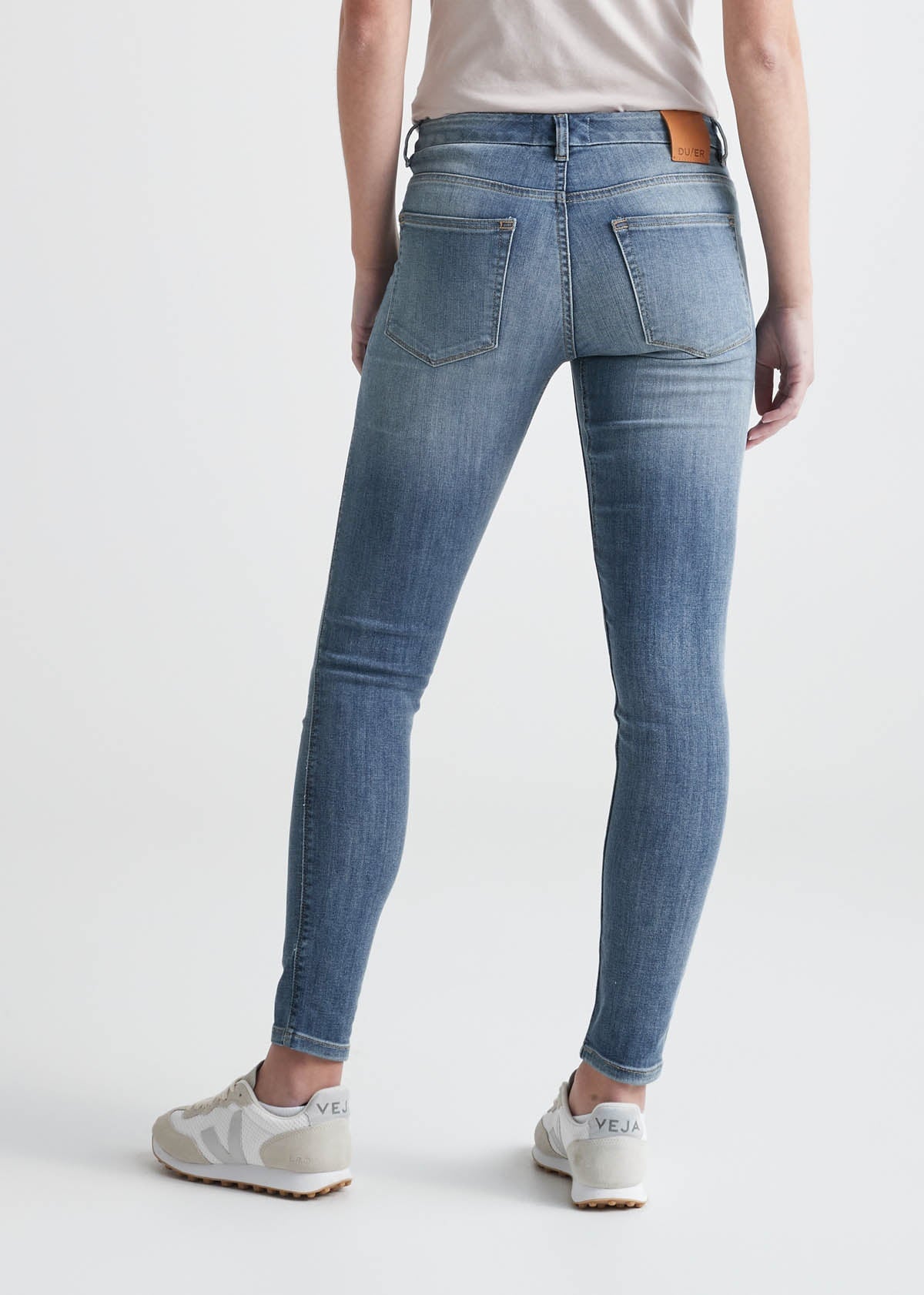 Women's Light Blue Mid Rise Fit Stretch Jeans