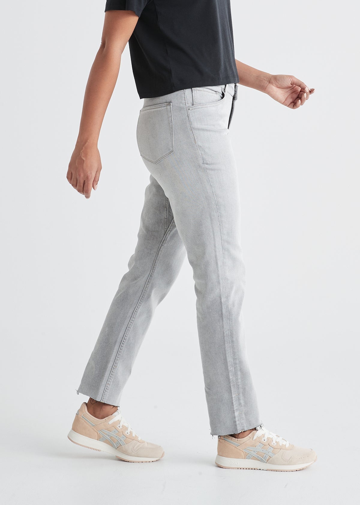 womens heritage white relaxed fit stretch jeans side