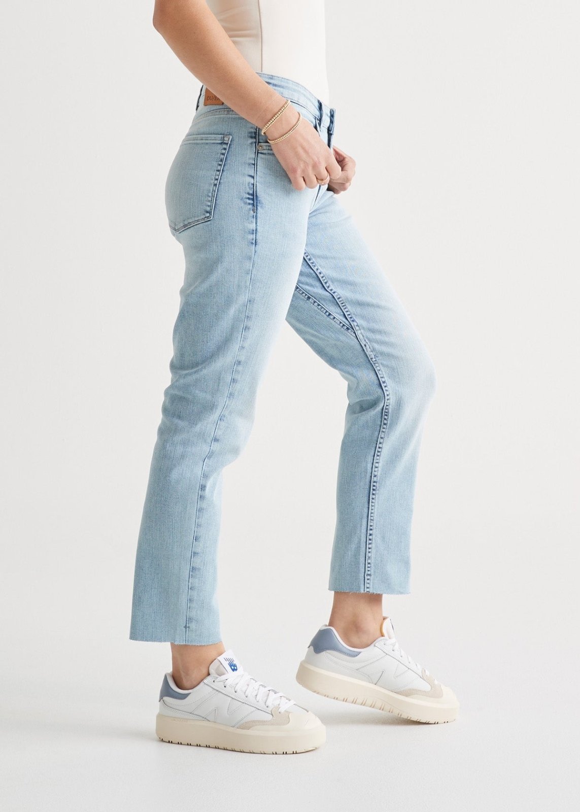 Le sylvie high waist raw hem straight fashion leg jeans