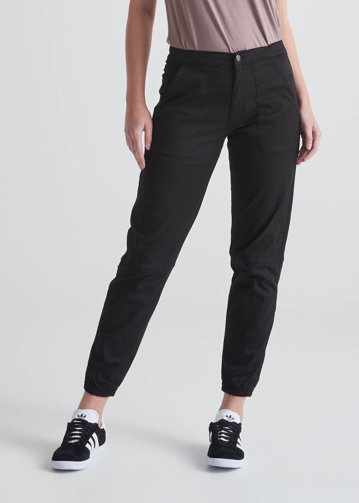Women's High Rise Black Athletic Jogger Front