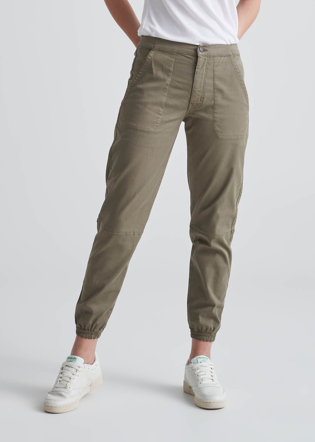 Women's High Rise Green Athletic Jogger Front