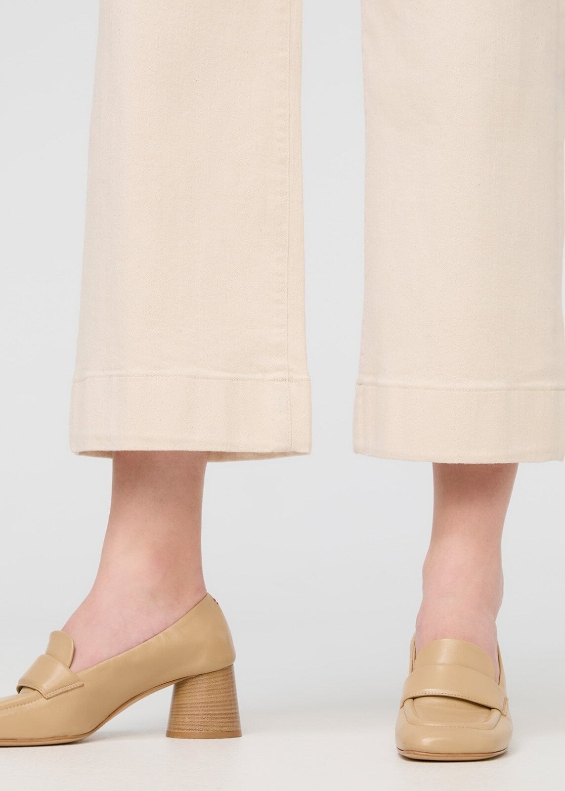 womens off-white high rise trouser leg cuff