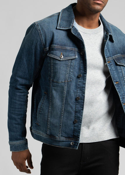Mid Blue Wash | Cotton Denim Jacket | WoolOvers UK