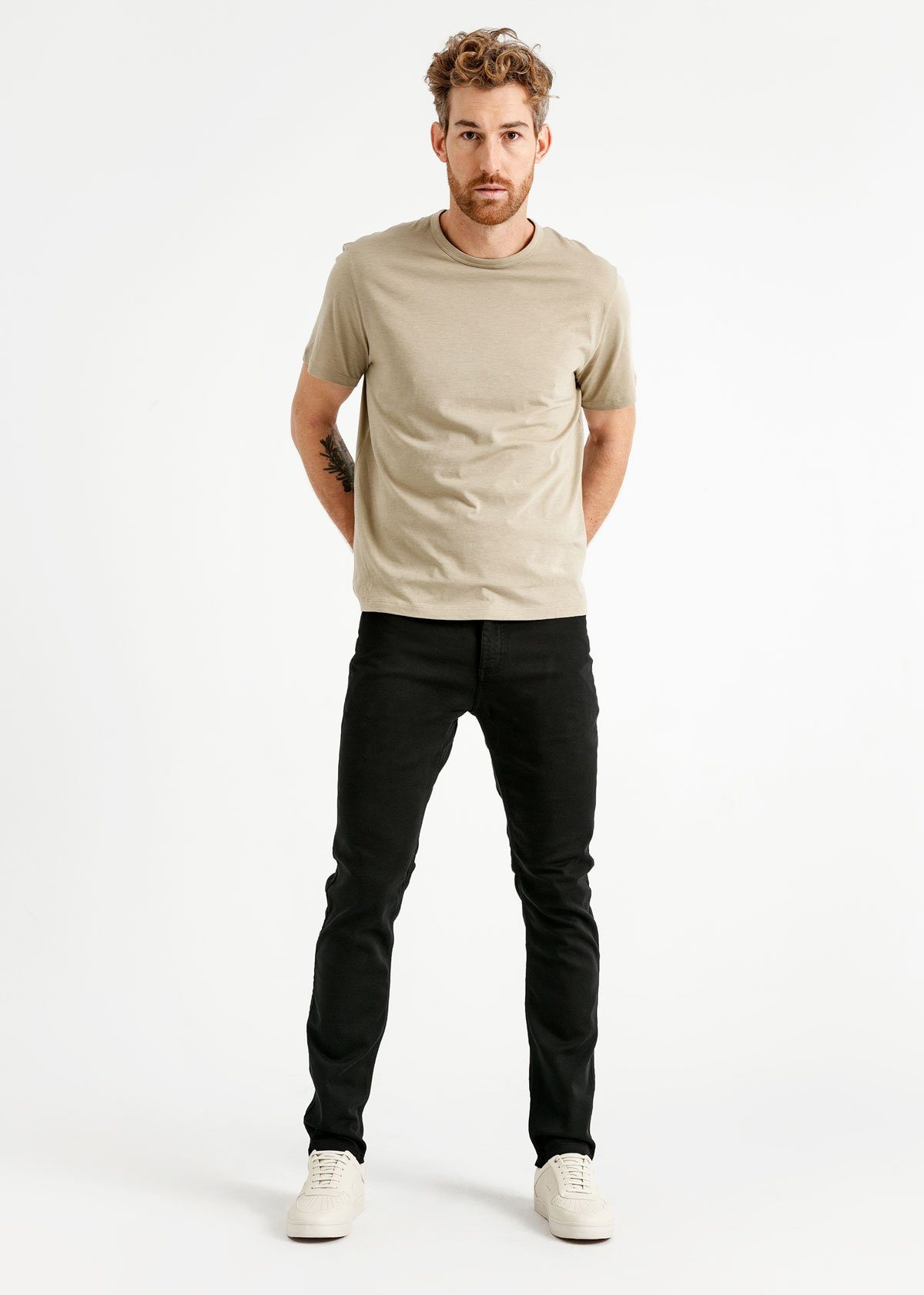 mens black slim fit dress sweatpant full body