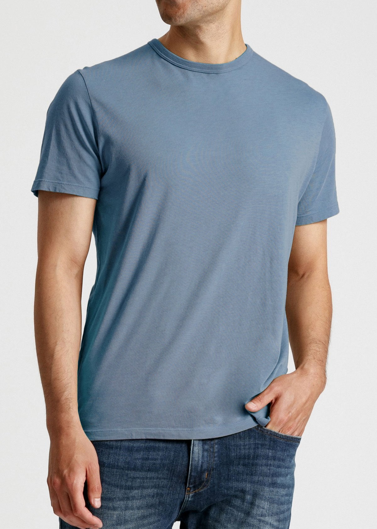 mens soft lightweight t shirt light blue front