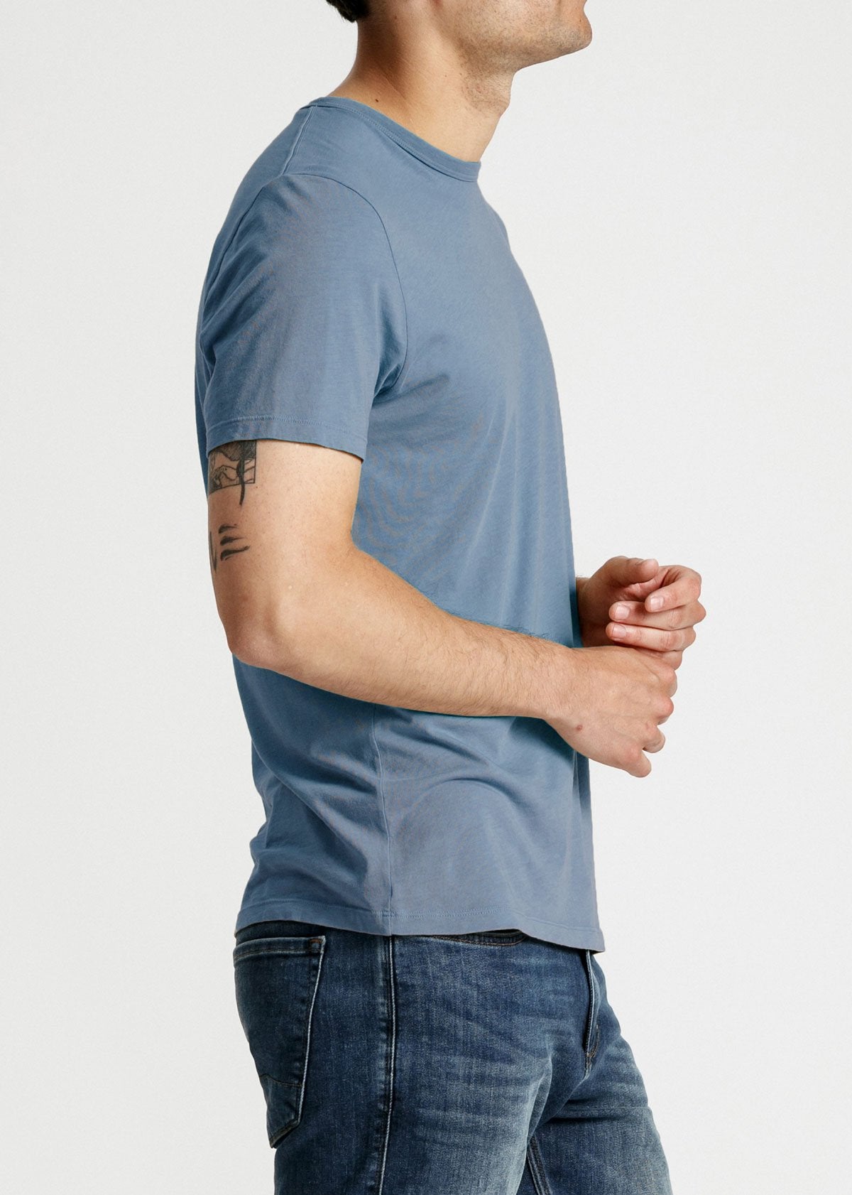 mens soft lightweight t shirt light blue side