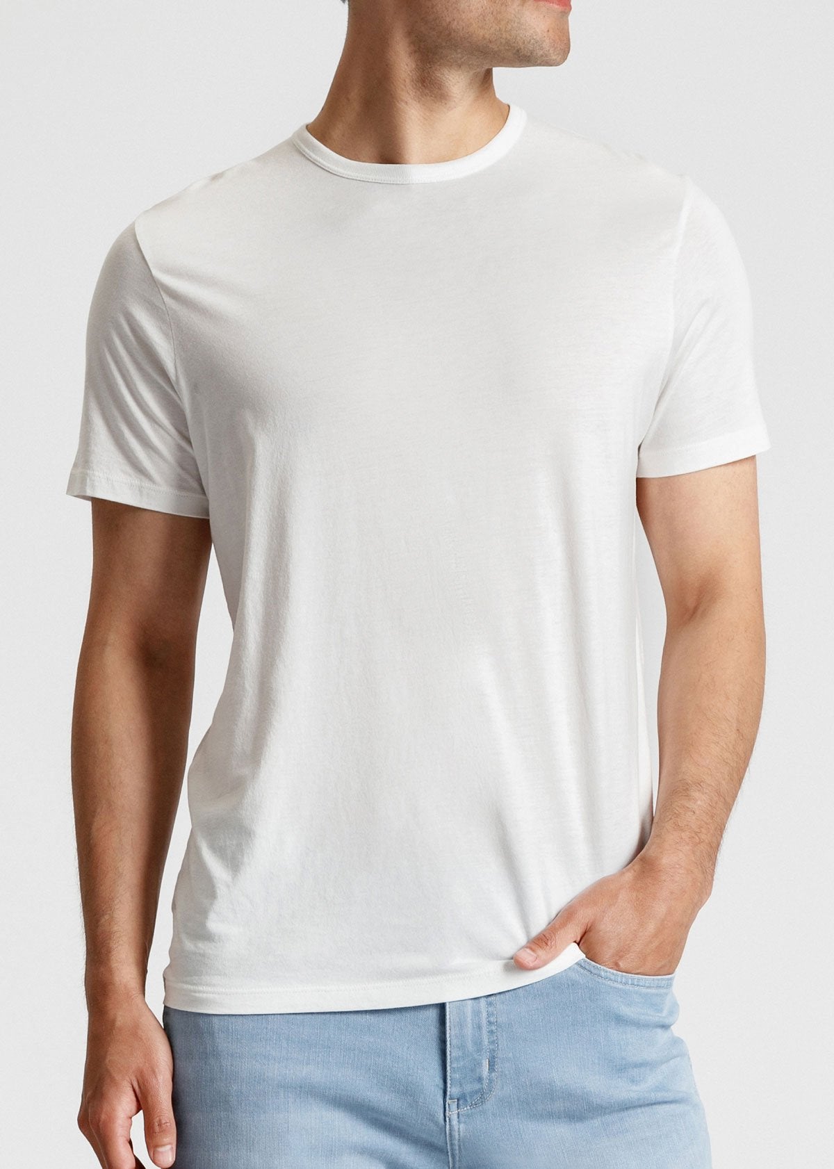 mens soft lightweight t shirt white front