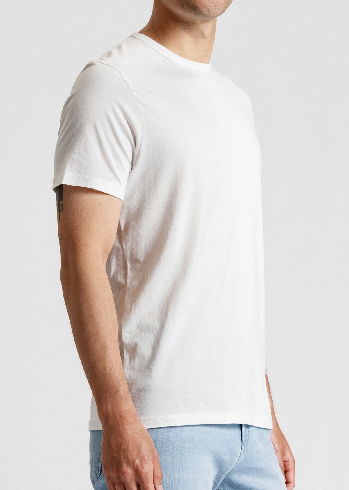 mens soft lightweight t shirt white side