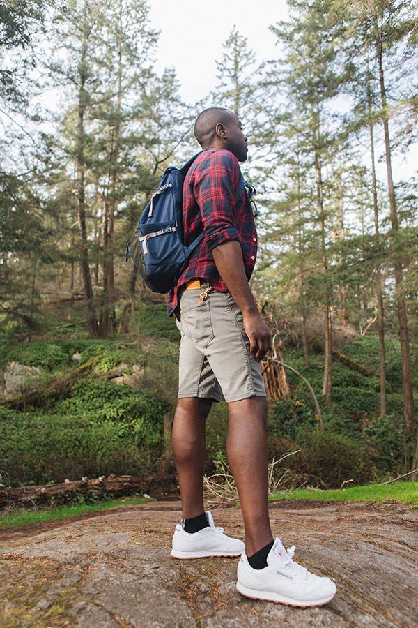Men's Grey Slim Fit Stretch Short Lifestyle in Forest